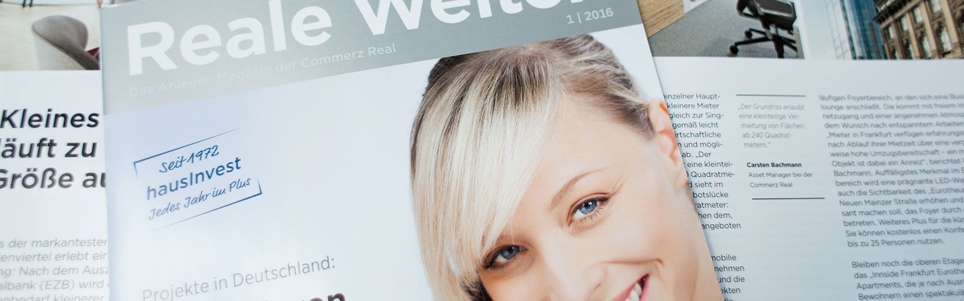 Close-up of the cover of the magazine Reale Welten
